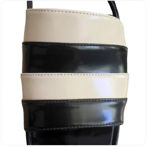 Atelier Voisin Paris Platform Sandals Black Shoes Leather Stripes Ankle Buckle 9 - Picture 10 of 15